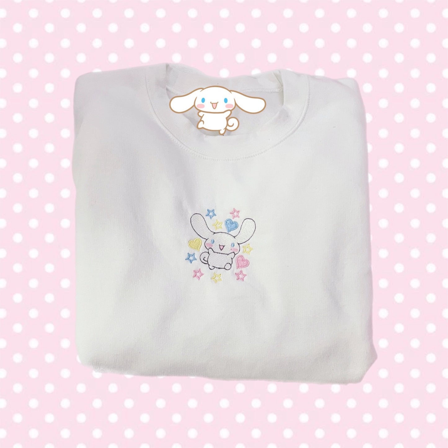 Happy Star Cinnamoroll White Sweatshirt (ships in 2-3 weeks)