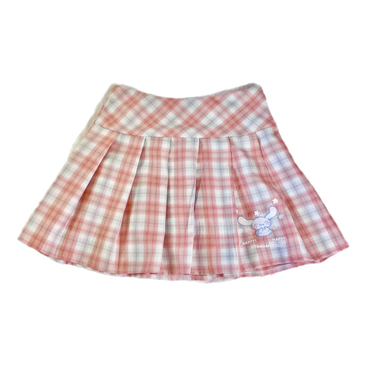 Cinna Orange/Blue Plaid Skirt (ships immediately)