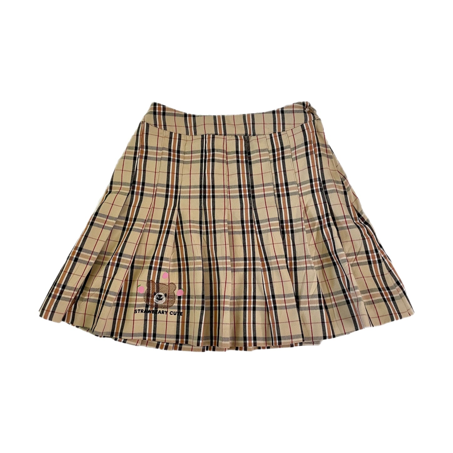 Strawbeary Plaid Skirt (ships immediately)